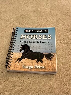 Horses Large Print Word Search Puzzle Book - Blue NEW